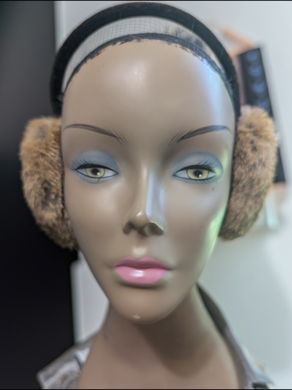 Surell Rabbit Fur Earmuffs with Velvet Band